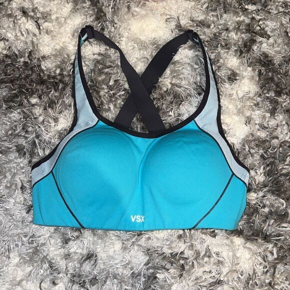 Victorias Secret VSX Sport Blue Sports Bra Size 32B - Picture 1 of 5